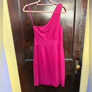 Banana Republic One Shoulder Fuschia Cocktail Dress